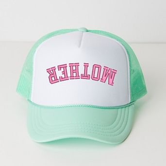 Embroidered Mother Upside Down Arch - Women's Graphic Foam Trucker Hat