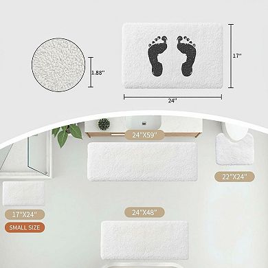 Non-slip Plush Bath Mat Ultra Soft Highly Absorbent 1.88In Thick Machine Washable