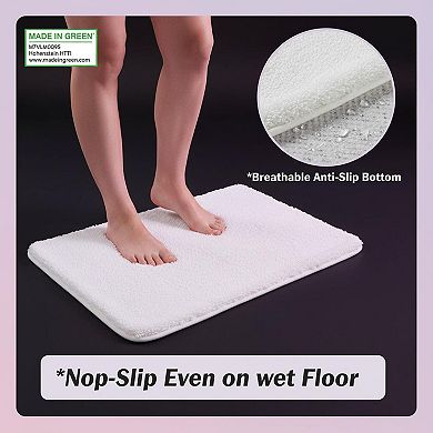 Non-slip Plush Bath Mat Ultra Soft Highly Absorbent 1.88In Thick Machine Washable