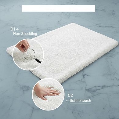 Non-slip Plush Bath Mat Ultra Soft Highly Absorbent 1.88In Thick Machine Washable