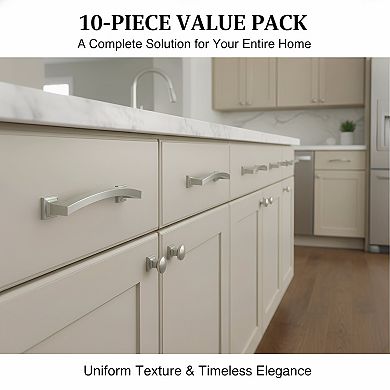 10 Pack 5 Inch Kitchen Cabinet Handles, Brushed Satin Nickel Hardware Pulls