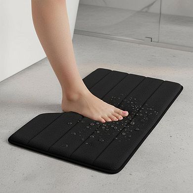 Memory Foam Bathroom Rug Set 3 Piece Non Slip Absorbent Washable Soft