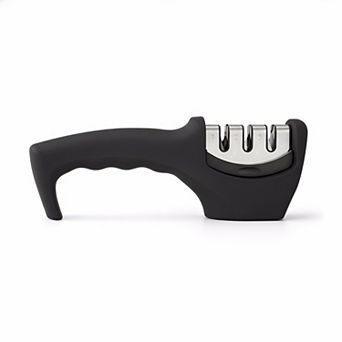 3-Stage Knife Sharpener Kit with Cut-Resistant Glove, 4-in-1 Kitchen Tool Black