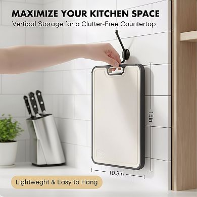 15×10.3 Inch Food Grade Titanium Cutting Board, Double Sided PP Easy Clean