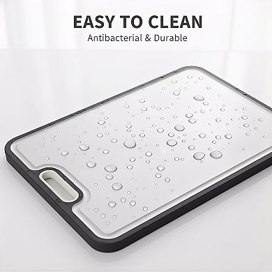 15×10.3 Inch Food Grade Titanium Cutting Board, Double Sided PP Easy Clean