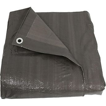 Dark Gray Reversible Tarp 8x10 ft, Heavy-Duty Laminated Plastic for All-Weather Use