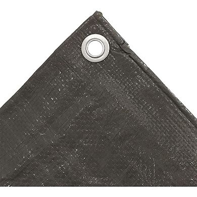Dark Gray Reversible Tarp 8x10 ft, Heavy-Duty Laminated Plastic for All-Weather Use