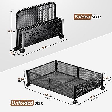 Under Bed Storage with Wheels Metal Containers 2 Pack