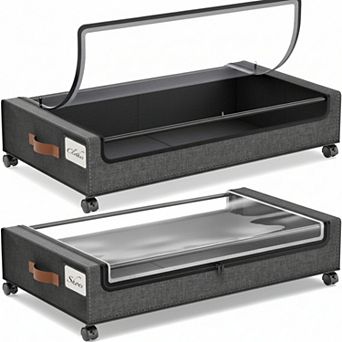 Under Bed Storage with Wheels Metal Drawers 2 Pack