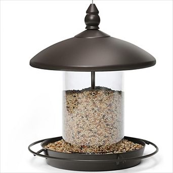 Bronze Metal Roof Bird Feeder, Chew Proof Outdoor Hanging for Wild Birds