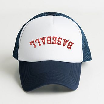 Embroidered Baseball Upside Down Arch - Women's Graphic Foam Trucker Hat