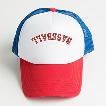 Embroidered Baseball Upside Down Arch - Women's Graphic Foam Trucker Hat