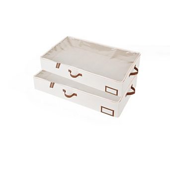 Under Bed Storage Containers with Handles and Label Holder 2 Pack