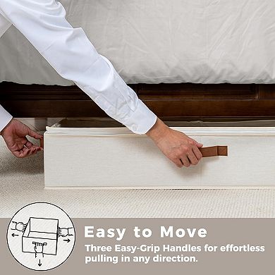 Under Bed Storage Containers with Handles and Label Holder 2 Pack
