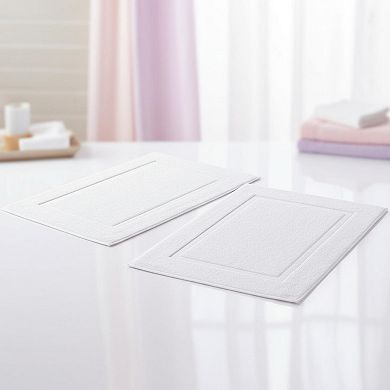 Cotton Bath Mat Ring Spun Highly Absorbent 2 Pack Soft Plush Washable
