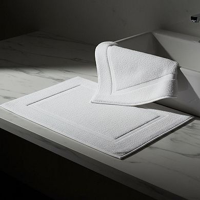 Cotton Bath Mat Ring Spun Highly Absorbent 2 Pack Soft Plush Washable