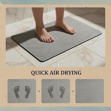 Non Slip Quick Dry Absorbent Bath Mat Rubber Backing Thin Faux Suede Bathroom Rug