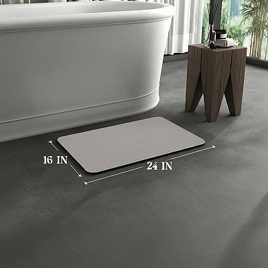 Non Slip Quick Dry Absorbent Bath Mat Rubber Backing Thin Faux Suede Bathroom Rug
