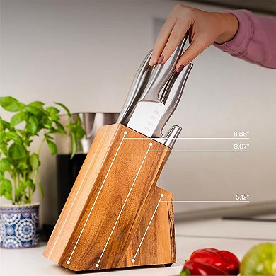 15-Slot Wood Knife Block, Professional Holder for Sharp Storage