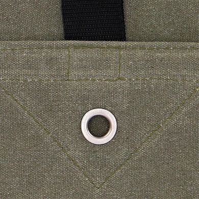 Olive Drab 18 oz Heavy Duty Canvas Tarp, Waterproof UV Resistant with Rustproof Grommets 8x12 ft