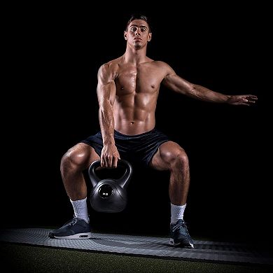 20LB Vinyl Kettlebell with Concrete Core, Floor-Friendly Noiseless Home Gym