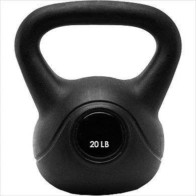 20LB Vinyl Kettlebell with Concrete Core, Floor-Friendly Noiseless Home Gym