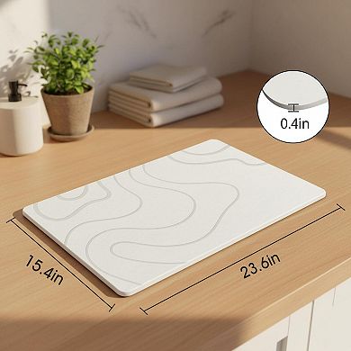 Stone Bath Mat Diatomaceous Earth Non-slip Super Absorbent Quick-drying Easy Clean Multi-use