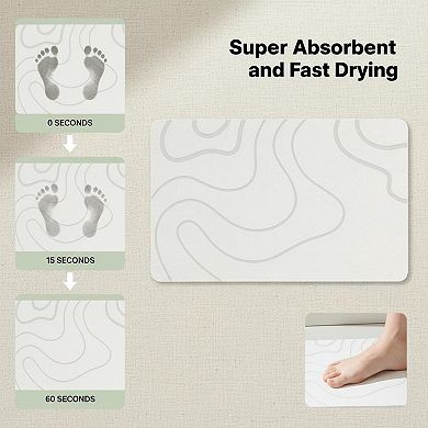 Stone Bath Mat Diatomaceous Earth Non-slip Super Absorbent Quick-drying Easy Clean Multi-use