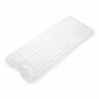 Extra Long Non-Slip Bath Mat with Suction Cups Drain Holes Machine Washable