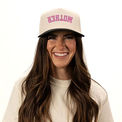 Embroidered Mother Upside Down Arch - Women's Canvas Trucker Hat