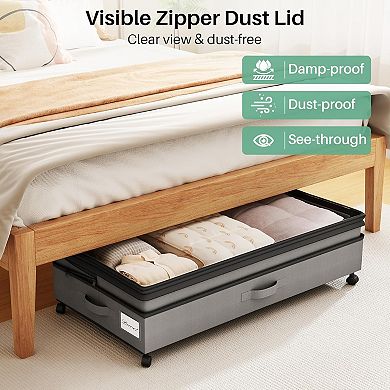 Shoe Storage Containers for Under Bed with Labels 2 Pack