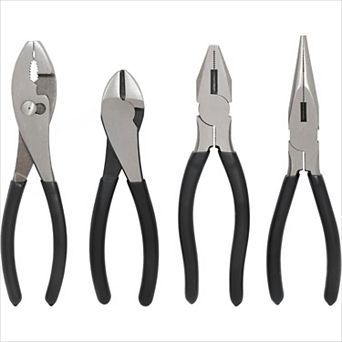 4 pc Pliers Set, Needle Nose Diagonal Wire Cutters for Home Maintenance