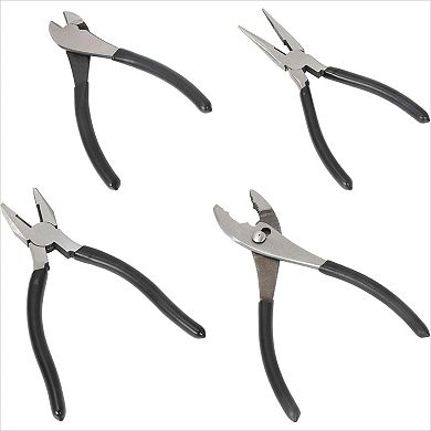 4-Piece Pliers Set, Needle Nose Diagonal Wire Cutters for Home Maintenance