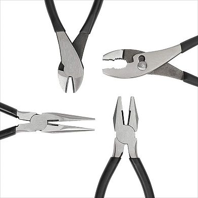 4-Piece Pliers Set, Needle Nose Diagonal Wire Cutters for Home Maintenance