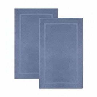 2 Pack 21x30 in Ultra Absorbent Plush 900 GSM Banded Border Luxury Cotton Bath Mats