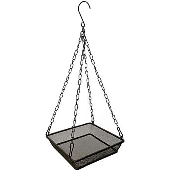 Hanging Metal Mesh Bird Feeder Tray, Outdoor Platform for Wild Birds Garden Decor
