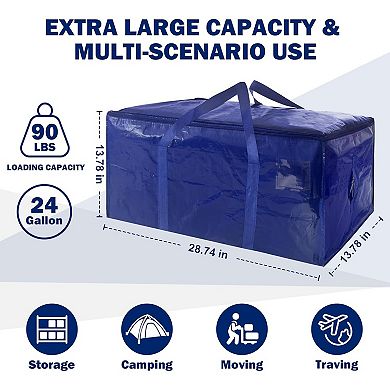 Heavy Duty Moving Bags with Strong Zipper and Handles 8 Pack