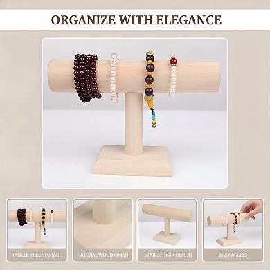 T-Bar Necklace Holder Stand, Hovering Jewelry Display for Home Organization