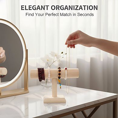 T-Bar Necklace Holder Stand, Hovering Jewelry Display for Home Organization