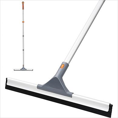 Heavy Duty Floor Squeegee Broom, Extendable 60" Aluminum Pole Rubber Blade