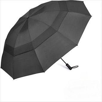 62" Windproof Double Canopy Umbrella, Reverse Automatic Open Close Large