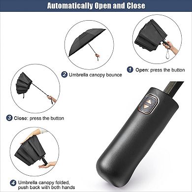 62" Windproof Double Canopy Umbrella, Reverse Automatic Open Close Large