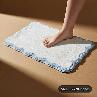 Luxury Microfiber Bath Rug Soft Absorbent Non Slip Aesthetic Shower Mat