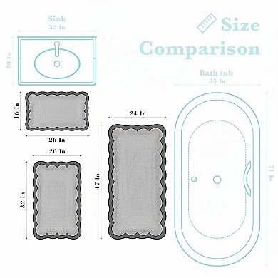 Luxury Microfiber Bath Rug Soft Absorbent Non Slip Aesthetic Shower Mat