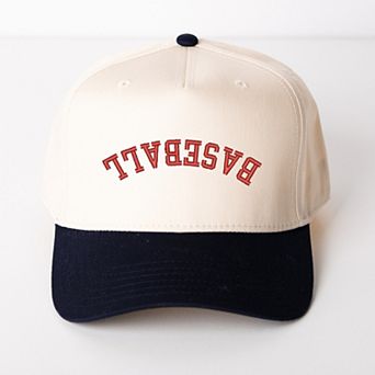 Embroidered Baseball Upside Down Arch - Women's Canvas Trucker Hat