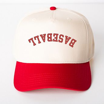 Embroidered Baseball Upside Down Arch - Women's Canvas Trucker Hat