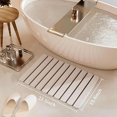 Foldable Diatomaceous Earth Bath Mat Quick Dry Non Slip Large