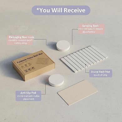 Foldable Diatomaceous Earth Bath Mat Quick Dry Non Slip Large