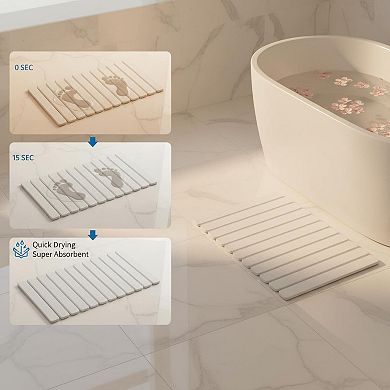 Foldable Diatomaceous Earth Bath Mat Quick Dry Non Slip Large