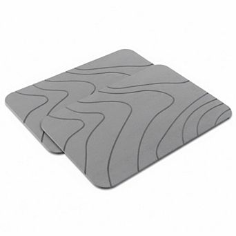 2 Pack Diatomaceous Earth Shower Mat Stone Nonslip Super Absorbent Fast-drying Hard Bathroom Floor